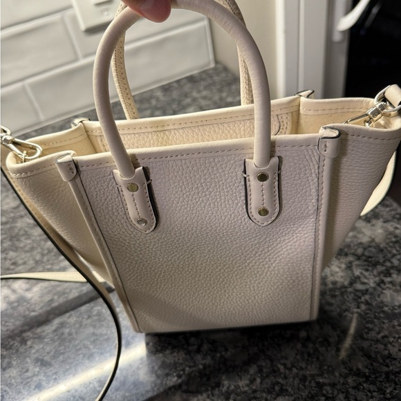 Kate Spade mini tote pebbled leather parchment. - Picture 2 of 6